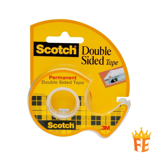 Scotch MMM137 Double Sided Permanent Tape In Handheld Dispenser 1" Core 0.5" X 37.5 Ft Clear