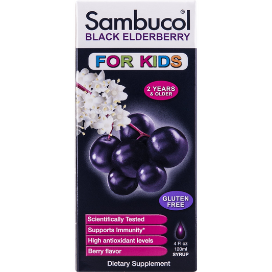 Sambucol Black Elderberry, Berry Flavor, For Kids, Syrup 4 Fl Oz