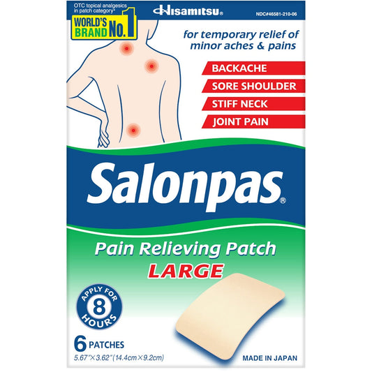 Salonpas® 10% - 6% - 3.1% Large Pain Relieving Patch, 6-Pack