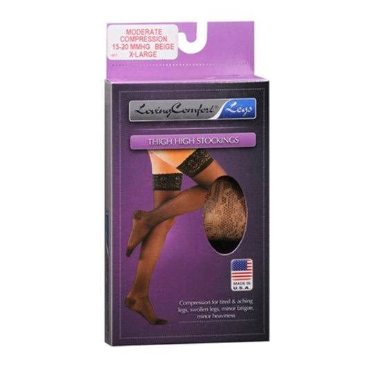Scott Specialties Stockings Thigh-High, 10-20 LCE Beige Loving Comfort Support, X-Large
