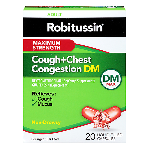 Robitussin Maximum Strength Cough And Chest Congestion DM Liquid Filled Capsules