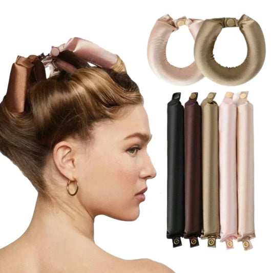 Satin Heatless Curling Rod Headband | No Heat Hair Curlers for Overnight Soft Curls