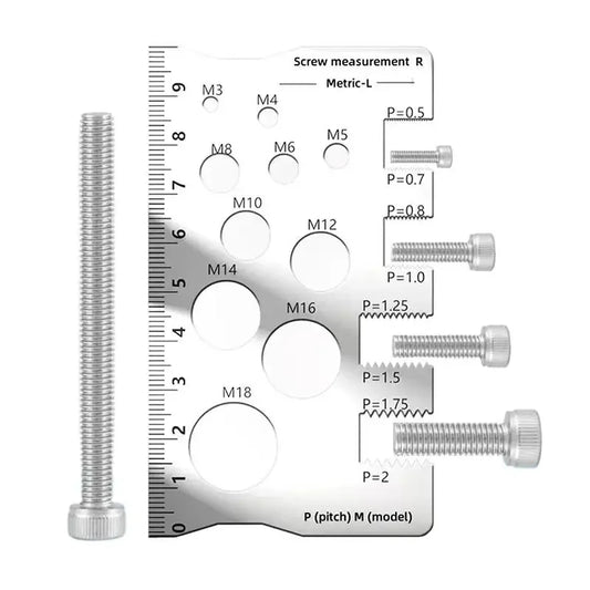 Screw Thread Pitch Gauge | Stainless Steel Measuring Tool for Bolt Nut Metric Threads