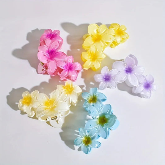 1 Set of Women's Contrast Color Flower Hair Claw Daily Various Scenes Hair Spring and Summer New Hair Accessories
