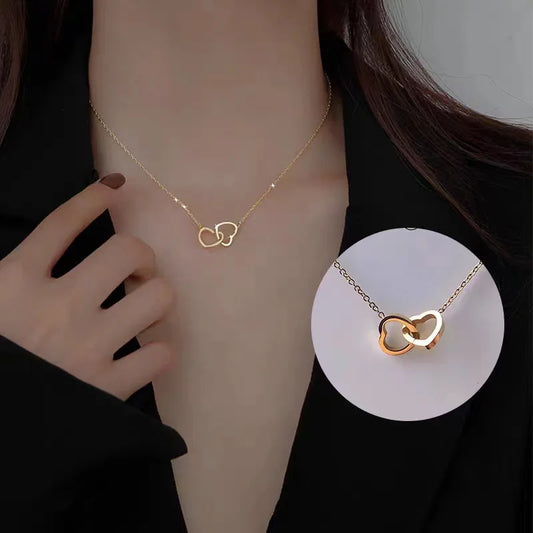 Romantic Double Heart Pendant Necklaces