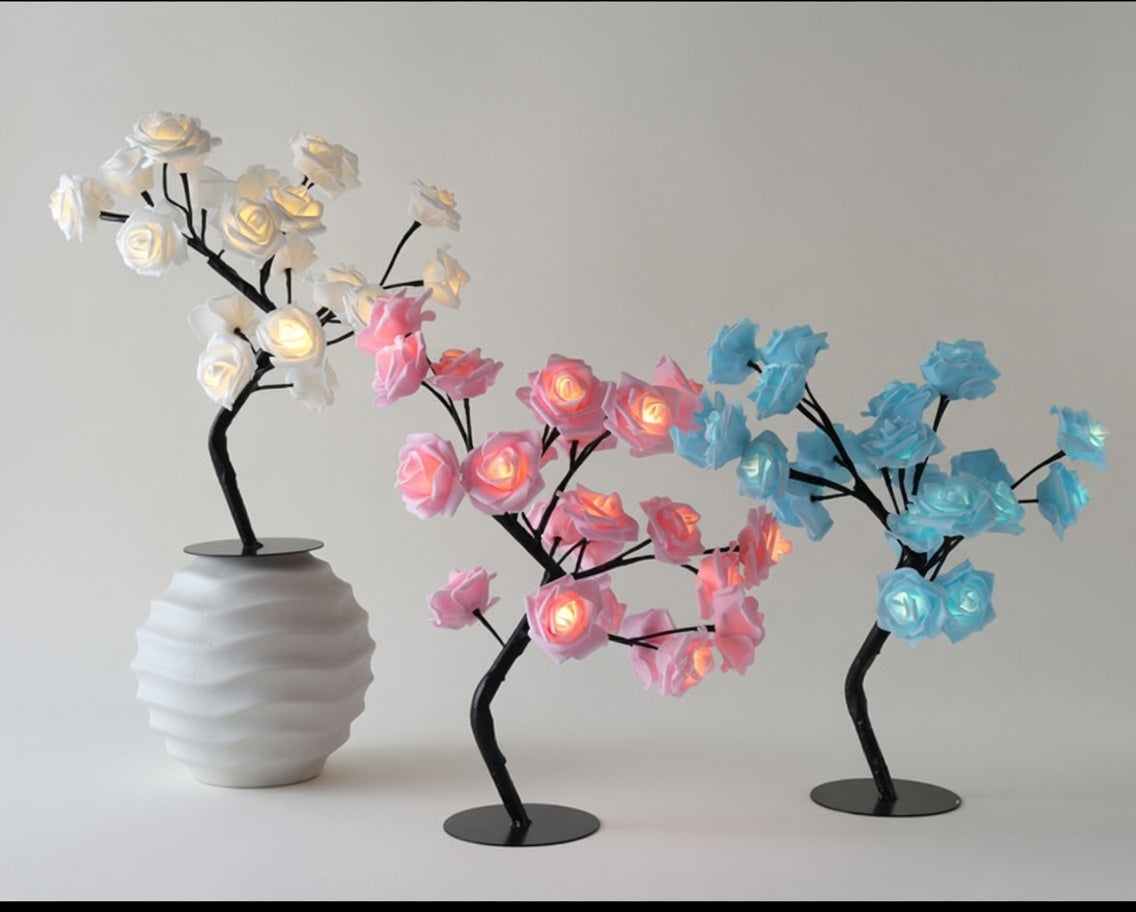 LED Rose Tree Lamp with Warm Glow Branches