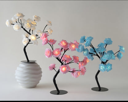 LED Rose Tree Lamp with Warm Glow Branches