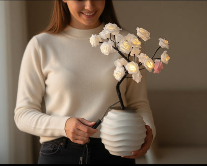 LED Rose Tree Lamp with Warm Glow Branches