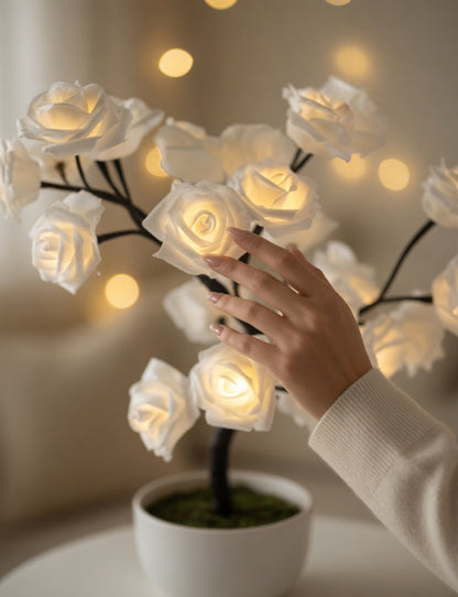 LED Rose Tree Lamp with Warm Glow Branches