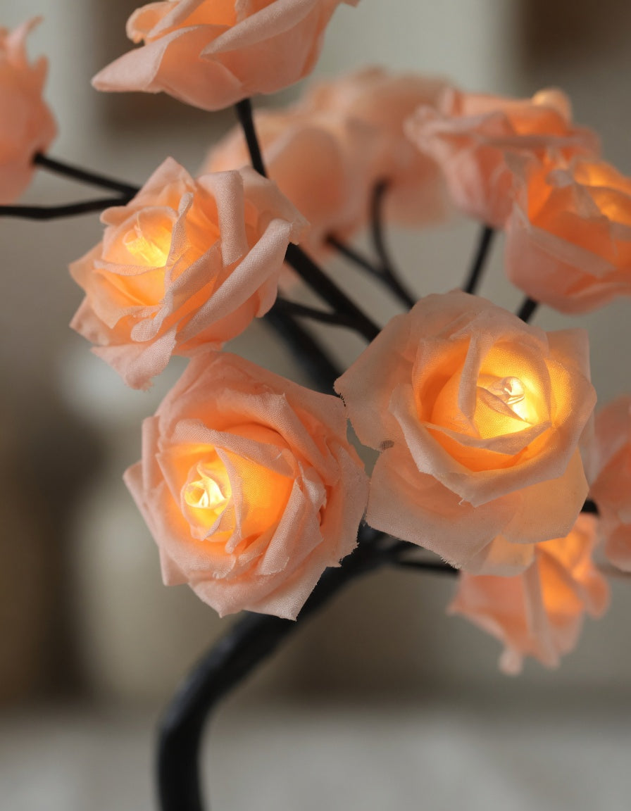 LED Rose Tree Lamp with Warm Glow Branches
